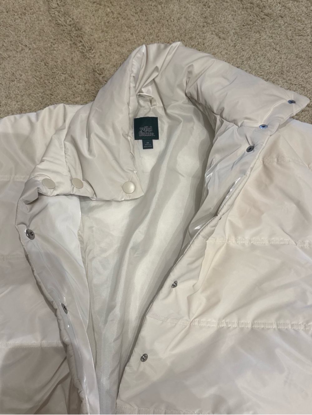 wild fable Cream White Puffer Jacket